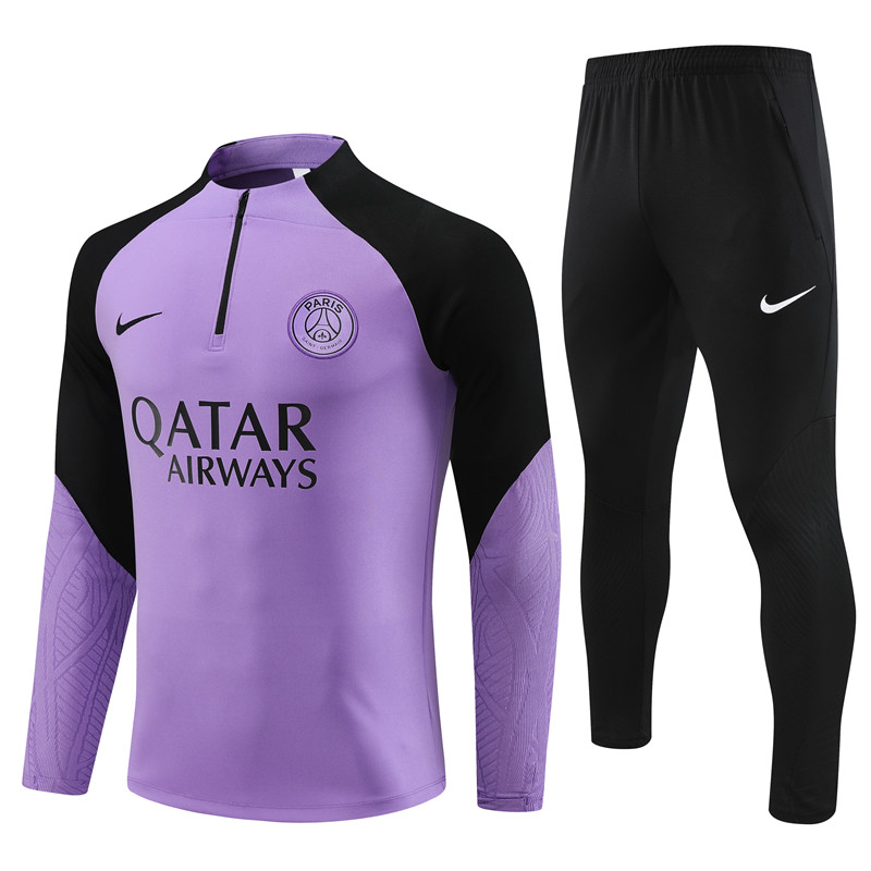 Paris Saint-Germain PSG 23-24 Kids Long Sleeve Training Set Purple